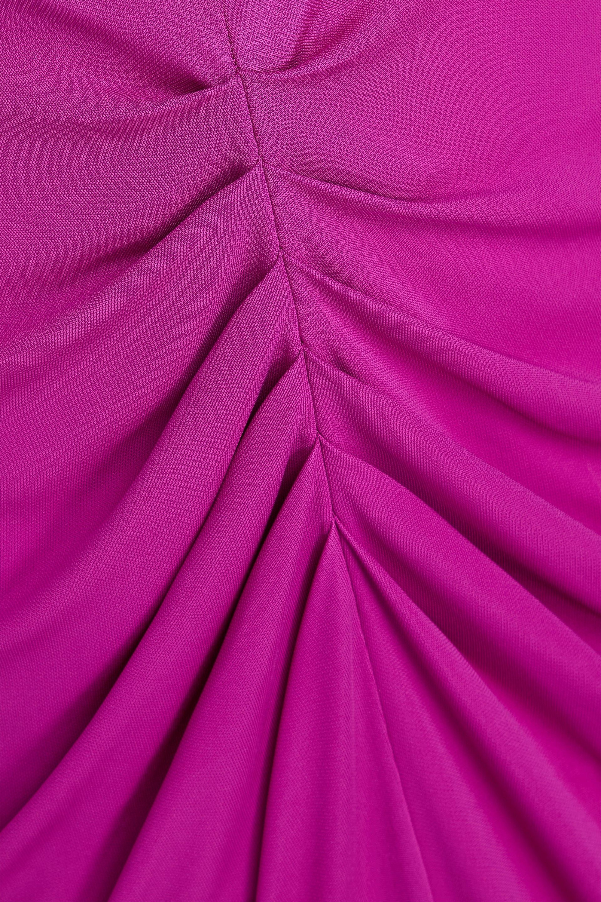 Diane von Furstenberg Hades ruched crepe and mesh midi dress