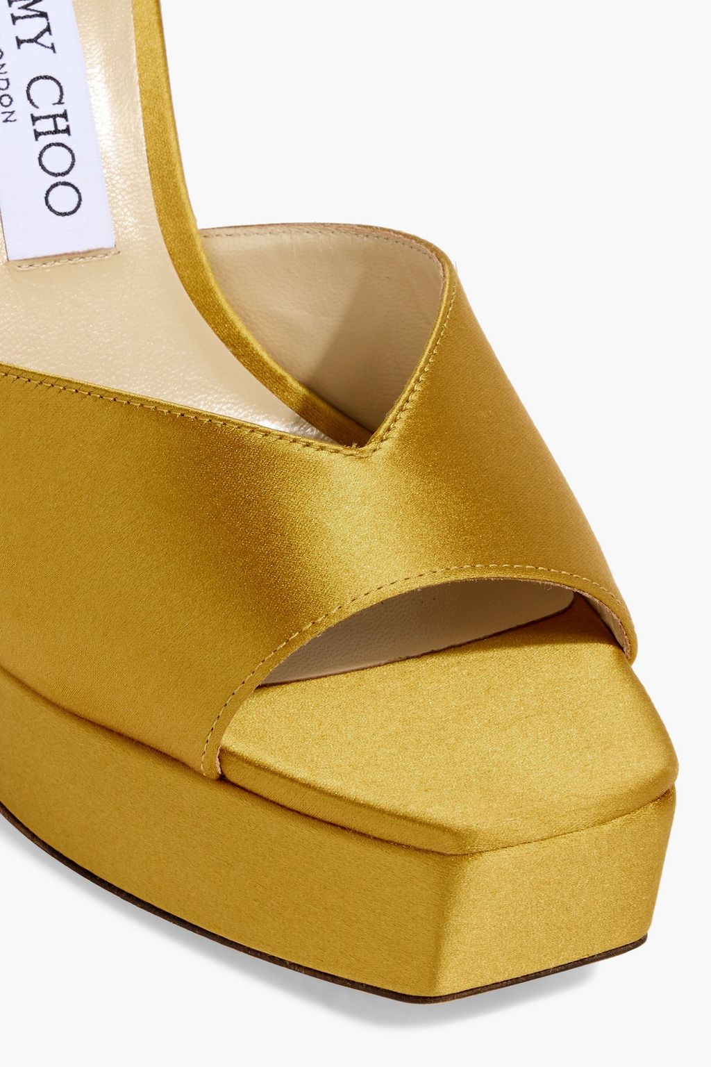 JIMMY CHOO Saeda 125 crystal-embellished satin platform sandals