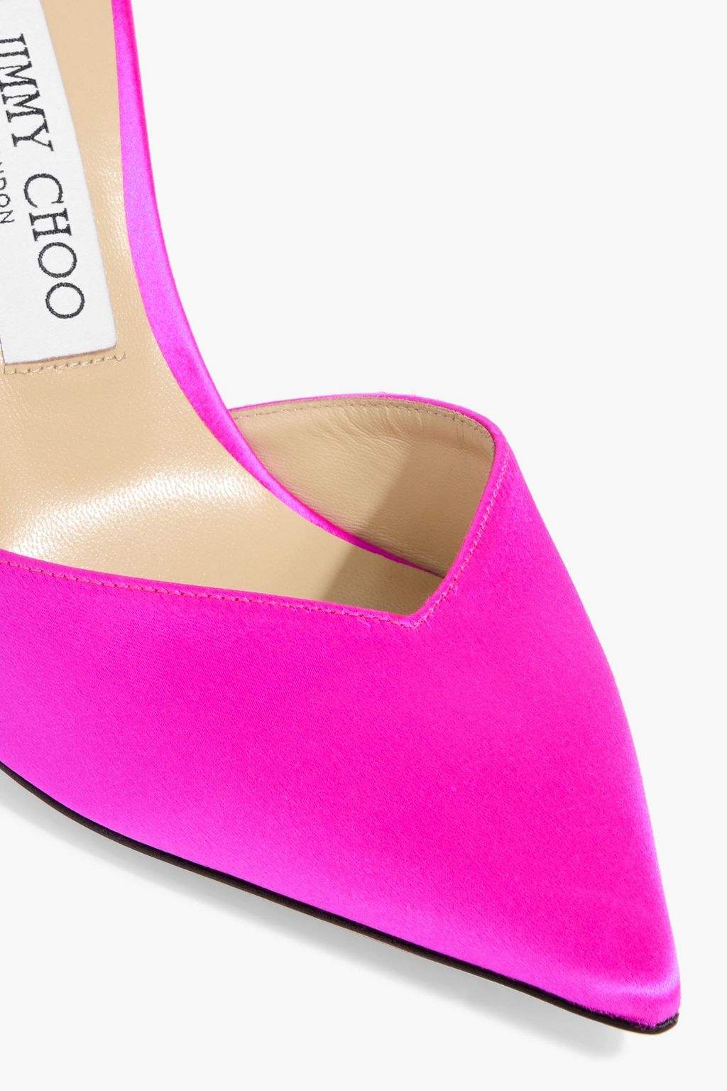 JIMMY CHOO Saeda 100 crystal-embellished satin pumps