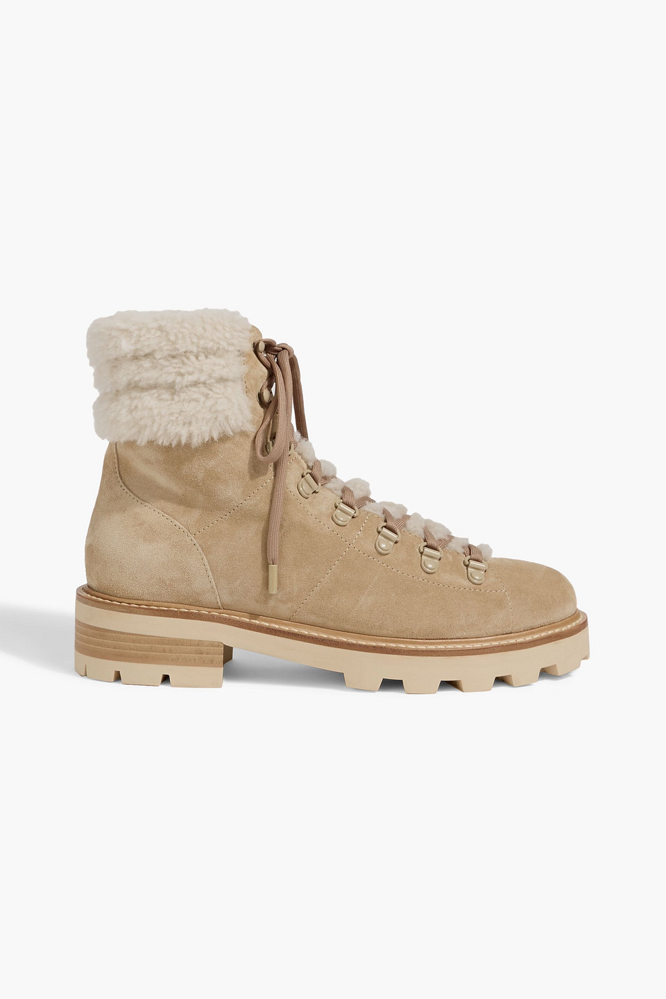 Jimmy Choo Eshe Shearling Hiking Boots In Animal Print