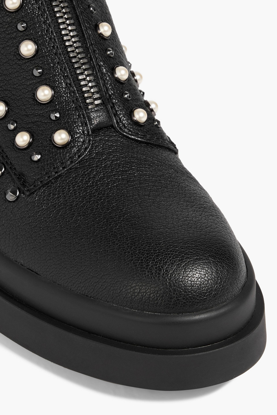 Jimmy Choo Nola Embellished Pebbled-leather Ankle Boots In Black