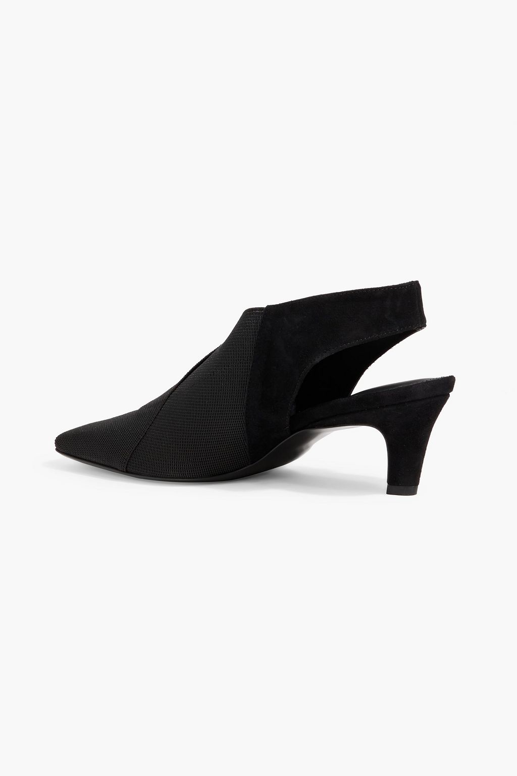 TOTEME Suede and stretch-knit slingback pumps