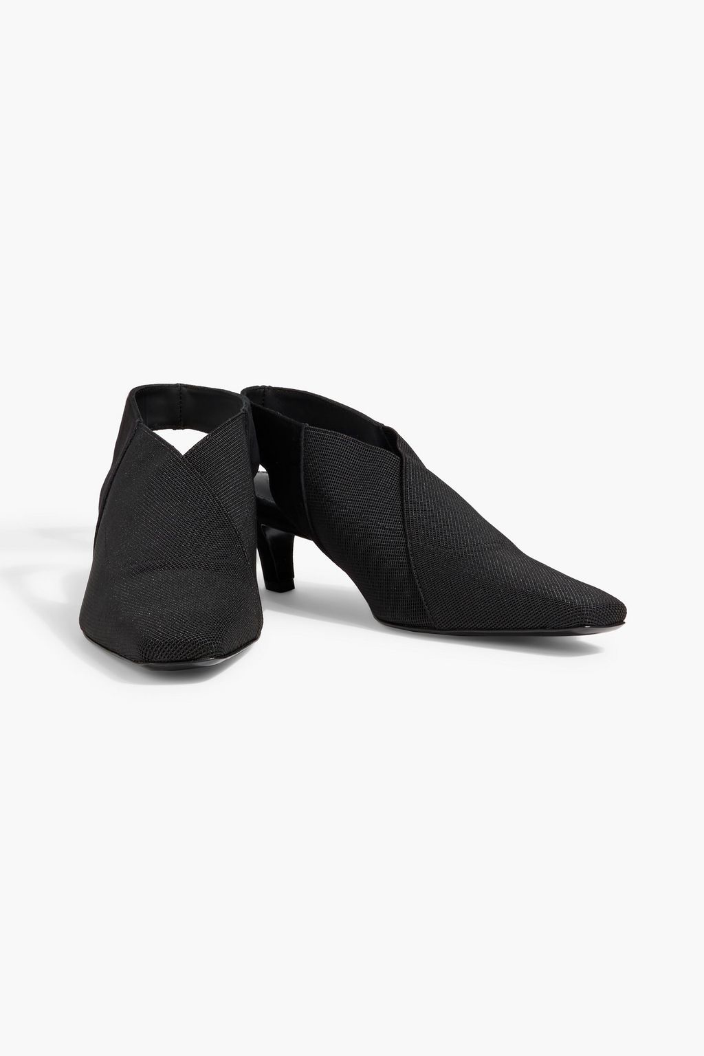 TOTEME Suede and stretch-knit slingback pumps