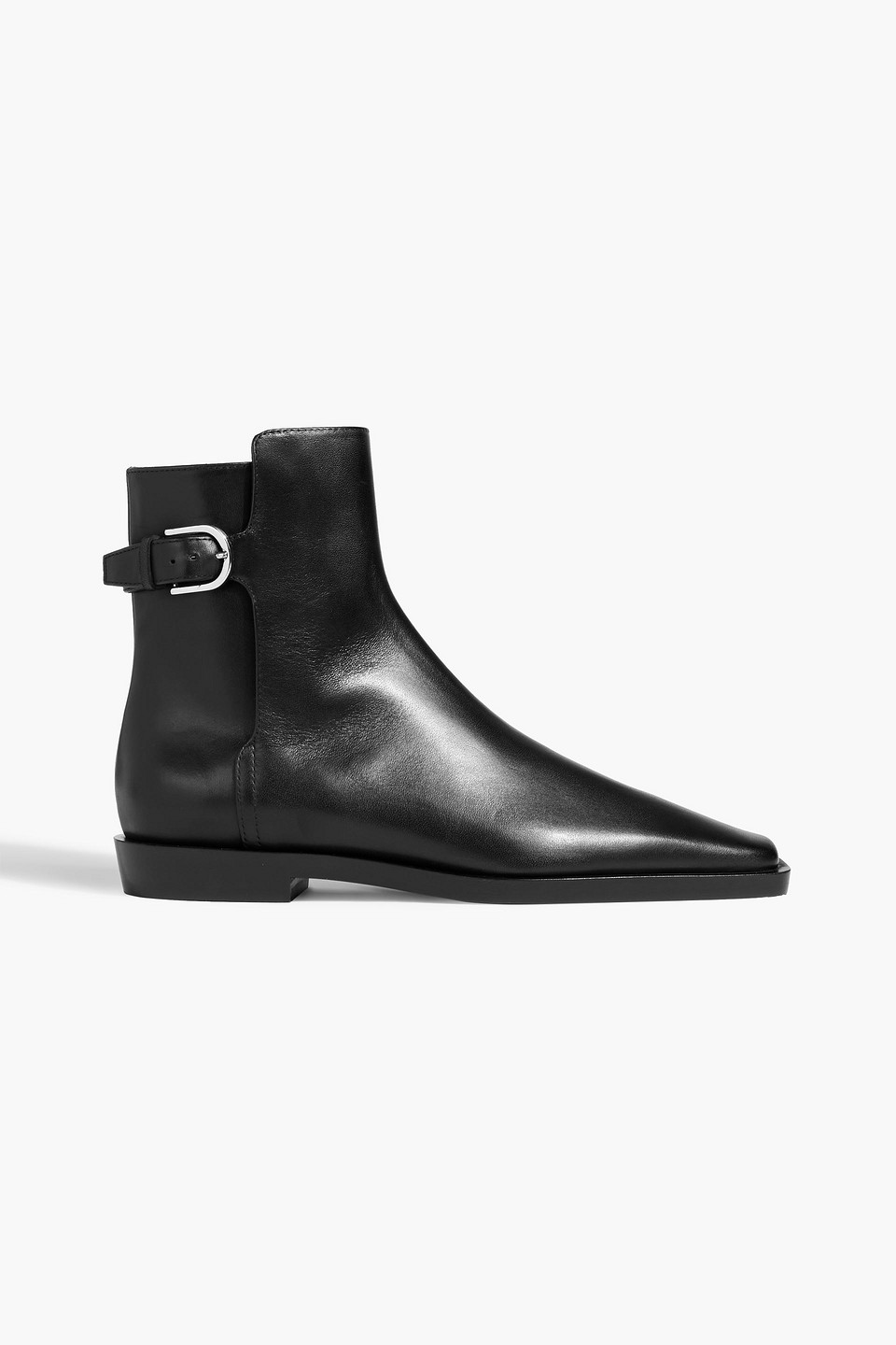 Totême The Belted Leather Ankle Boots In Animal Print
