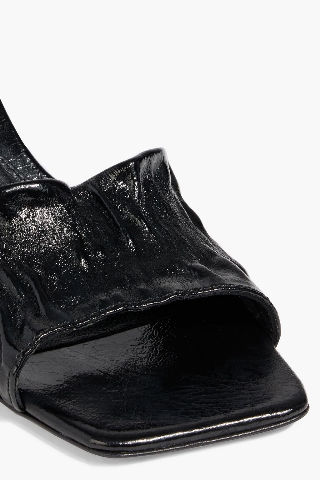 TOTEME The Gathered Scoop crinkled glossed-leather slingback sandals