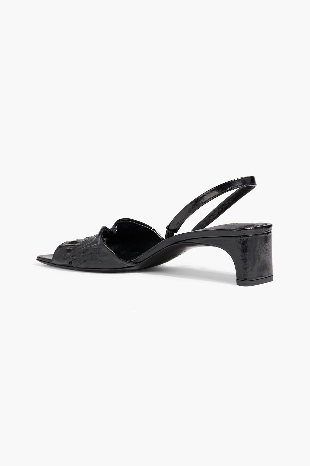 TOTEME The Gathered Scoop crinkled glossed-leather slingback sandals
