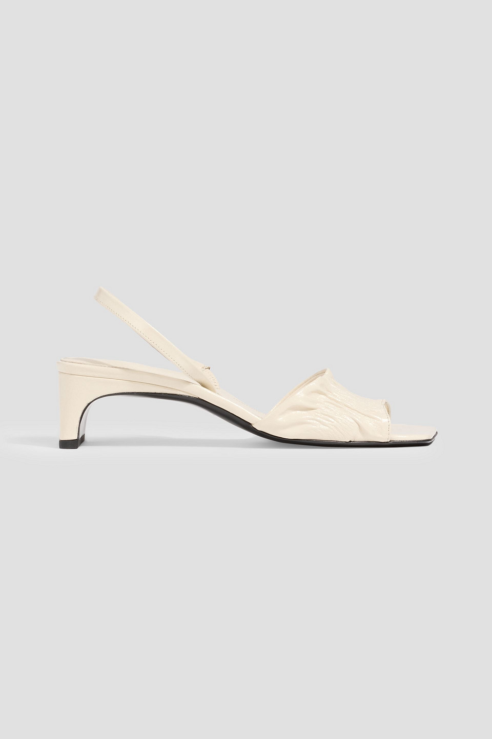 Totême The Gathered Scoop Crinkled Glossed-leather Slingback Sandals