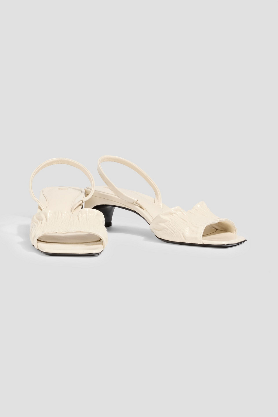 Totême The Gathered Scoop Crinkled Glossed-leather Slingback Sandals In Neutral