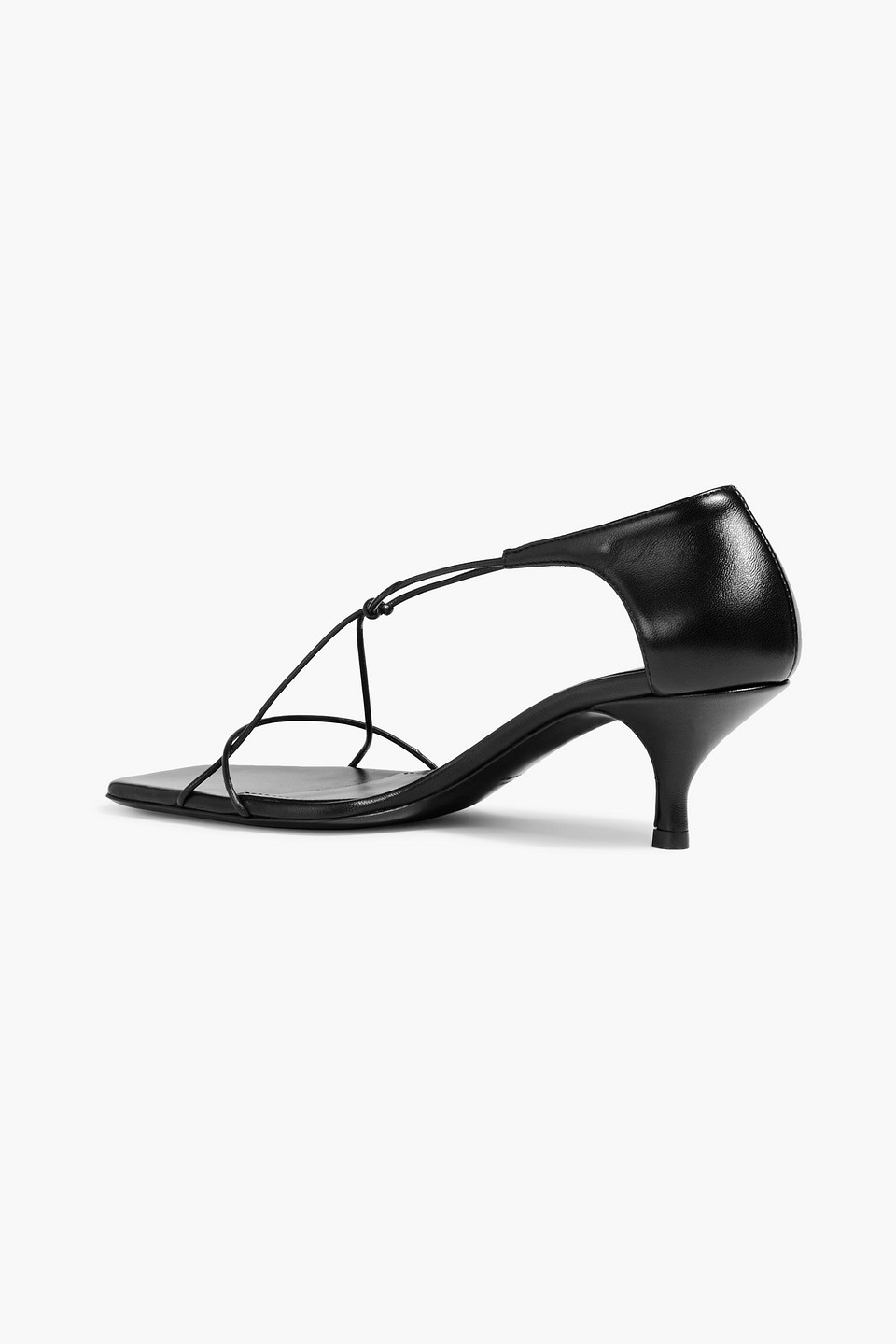 Totême The Knot Leather Sandals In Black