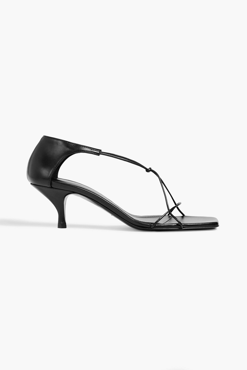 Totême The Knot Leather Sandals In Black