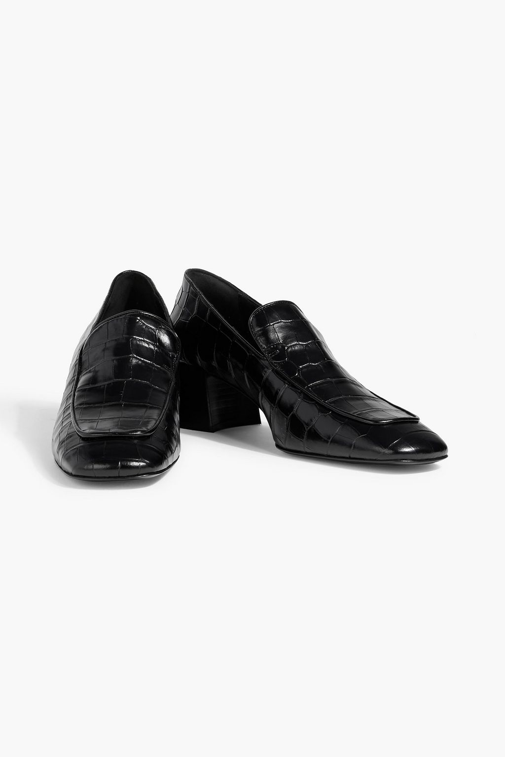 TOTEME The Block Heel croc-effect leather loafers