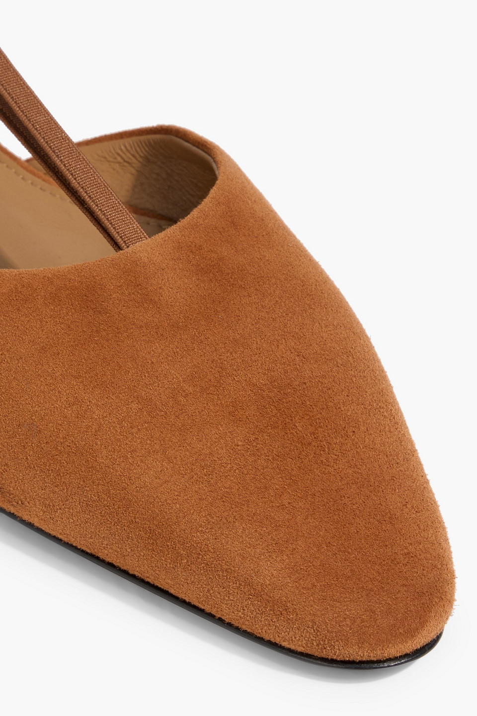 Totême The T-strap Suede Ballerina Shoes In Brown