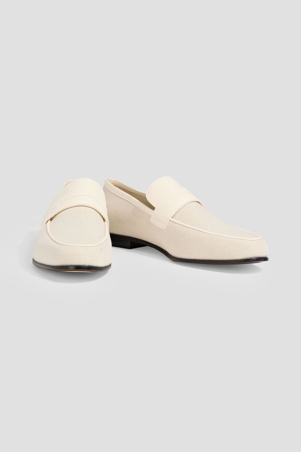 TOTEME Canvas and leather loafers