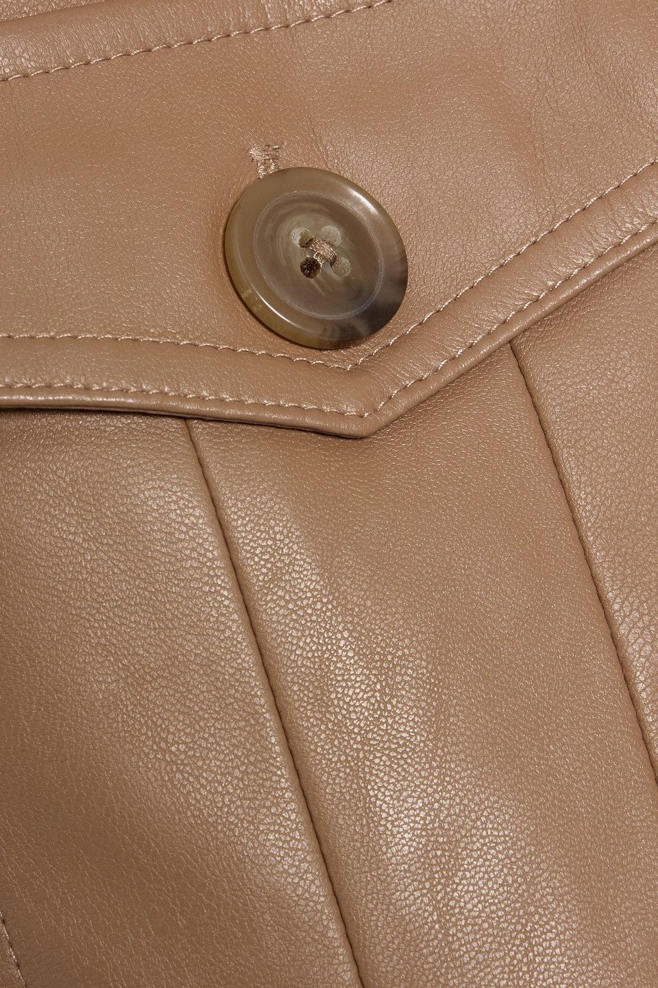 Paige Fenwick Faux Leather Jacket In Burnt Sugar In Animal Print