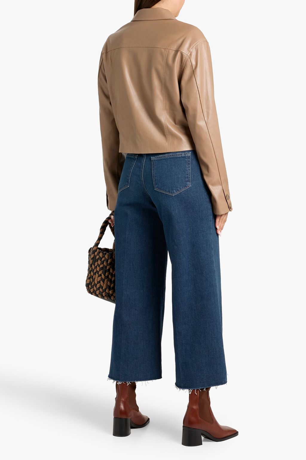PAIGE Frankie cropped high-rise wide-leg jeans
