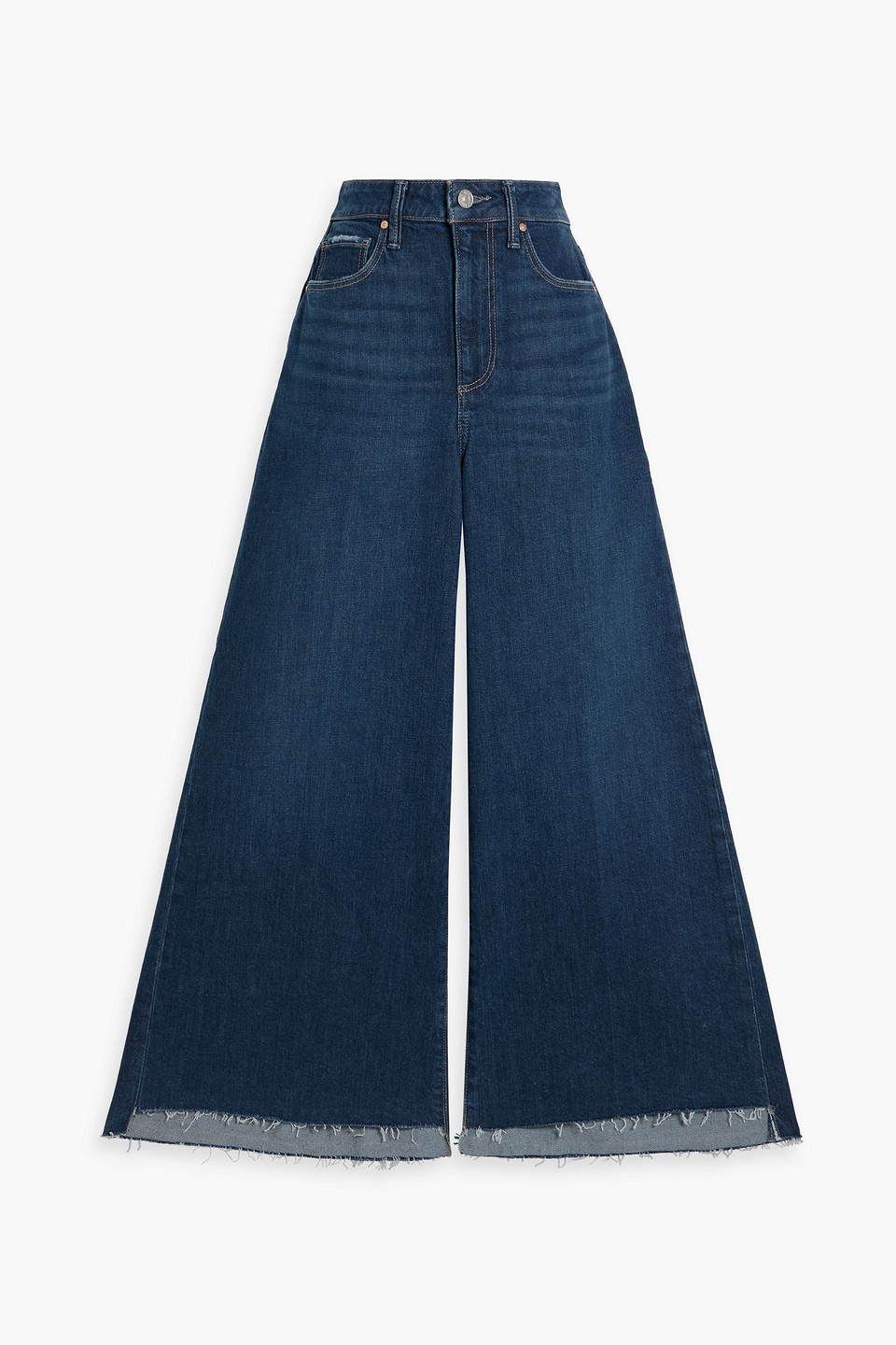 Paige Frankie Cropped High-rise Wide-leg Jeans In Blue