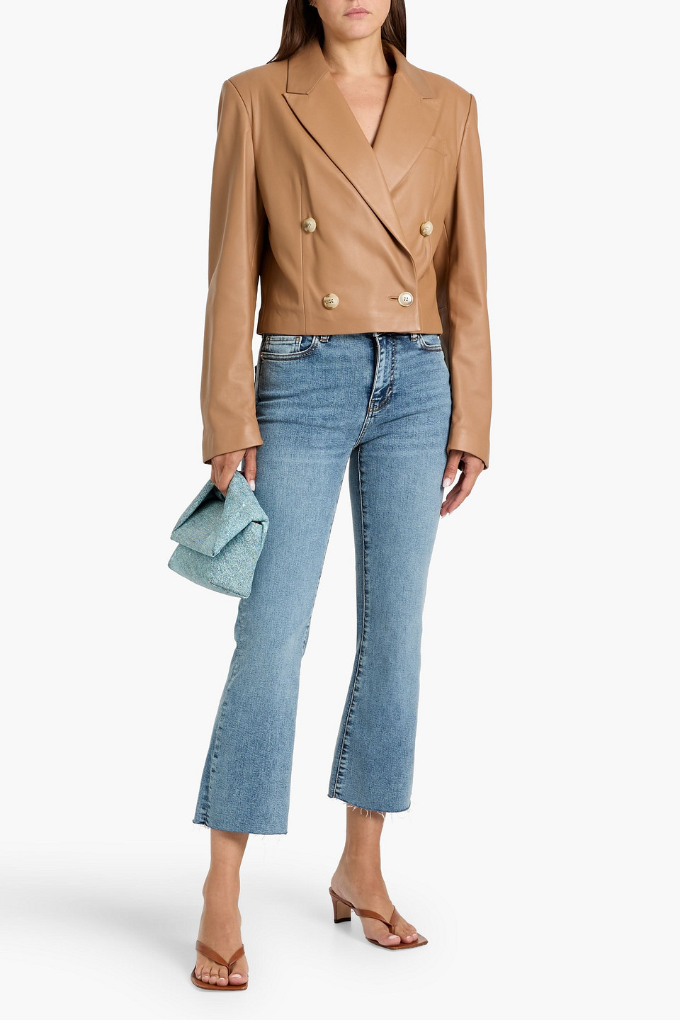 Frame Le Crop Mini Boot High-rise Bootcut Jeans In Blue