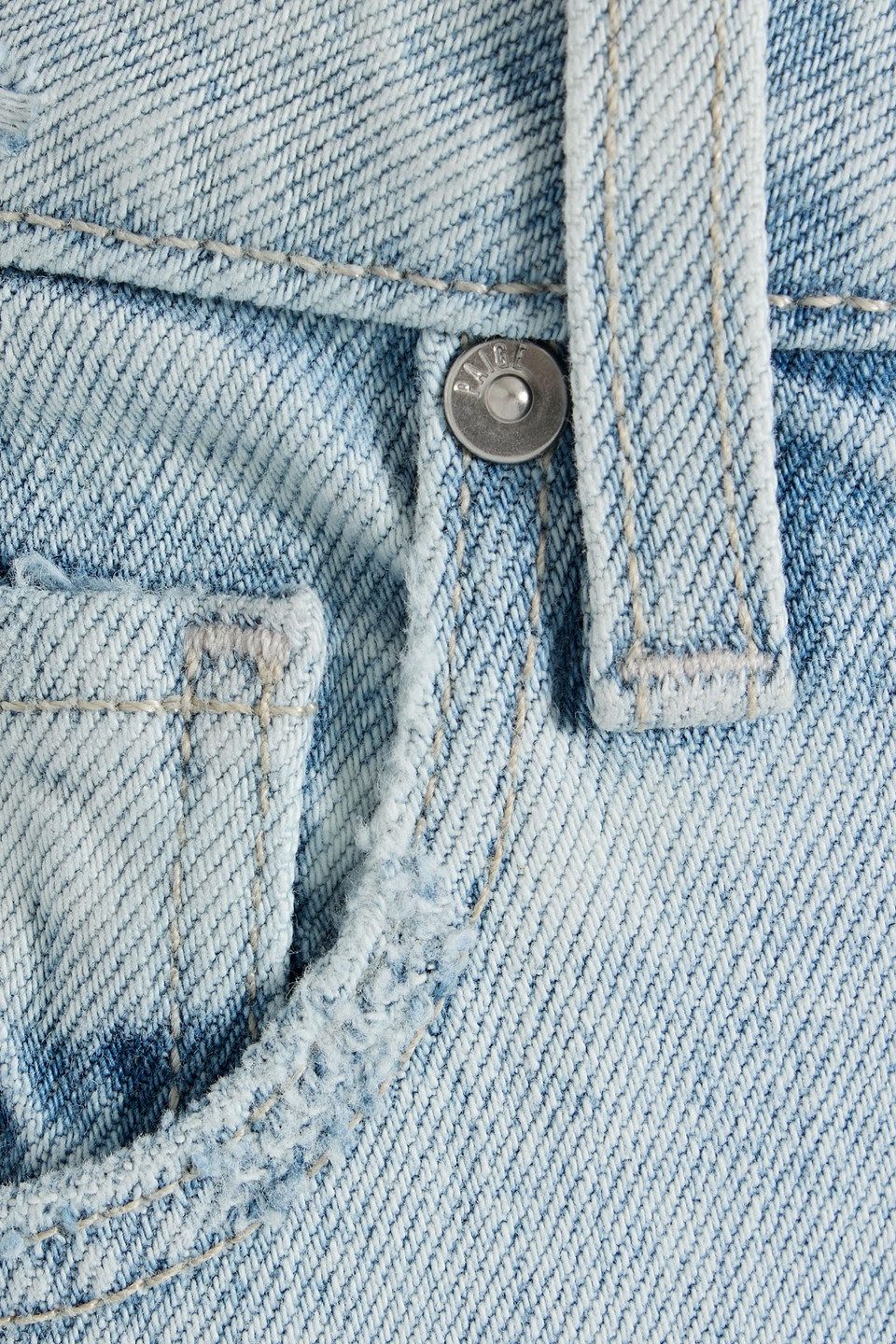 Paige Leenah Distressed High-rise Wide-leg Jeans In Animal Print