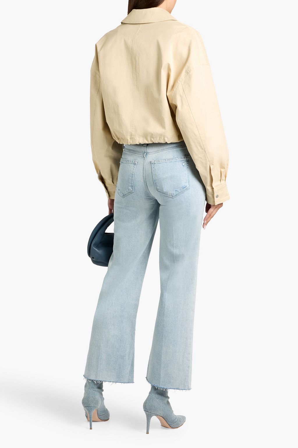 PAIGE Leenah distressed high-rise wide-leg jeans
