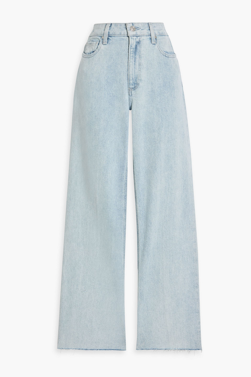 Paige Leenah Distressed High-rise Wide-leg Jeans In Animal Print