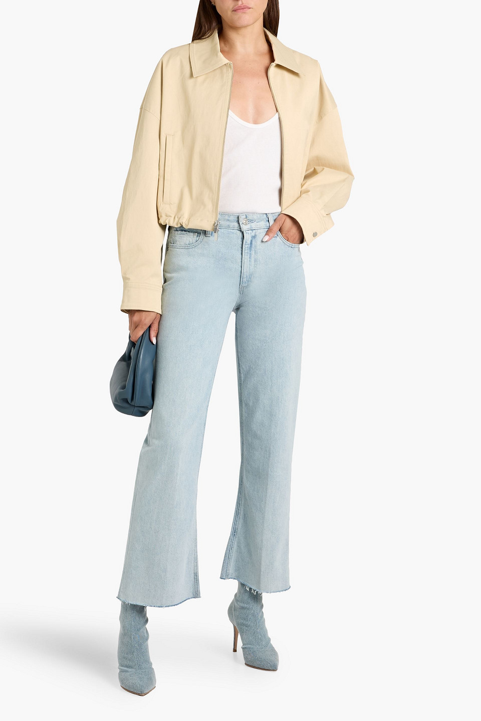 Paige Leenah Distressed High-rise Wide-leg Jeans In Animal Print