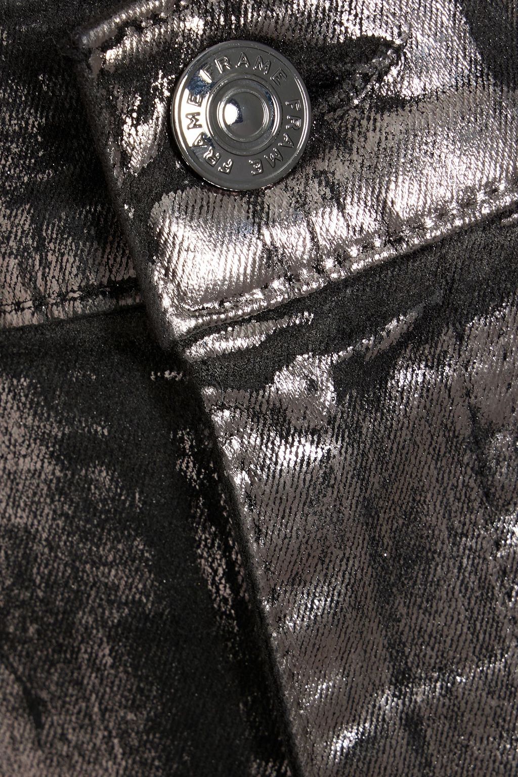 FRAME Le Sleek Straight metallic high-rise straight-leg jeans