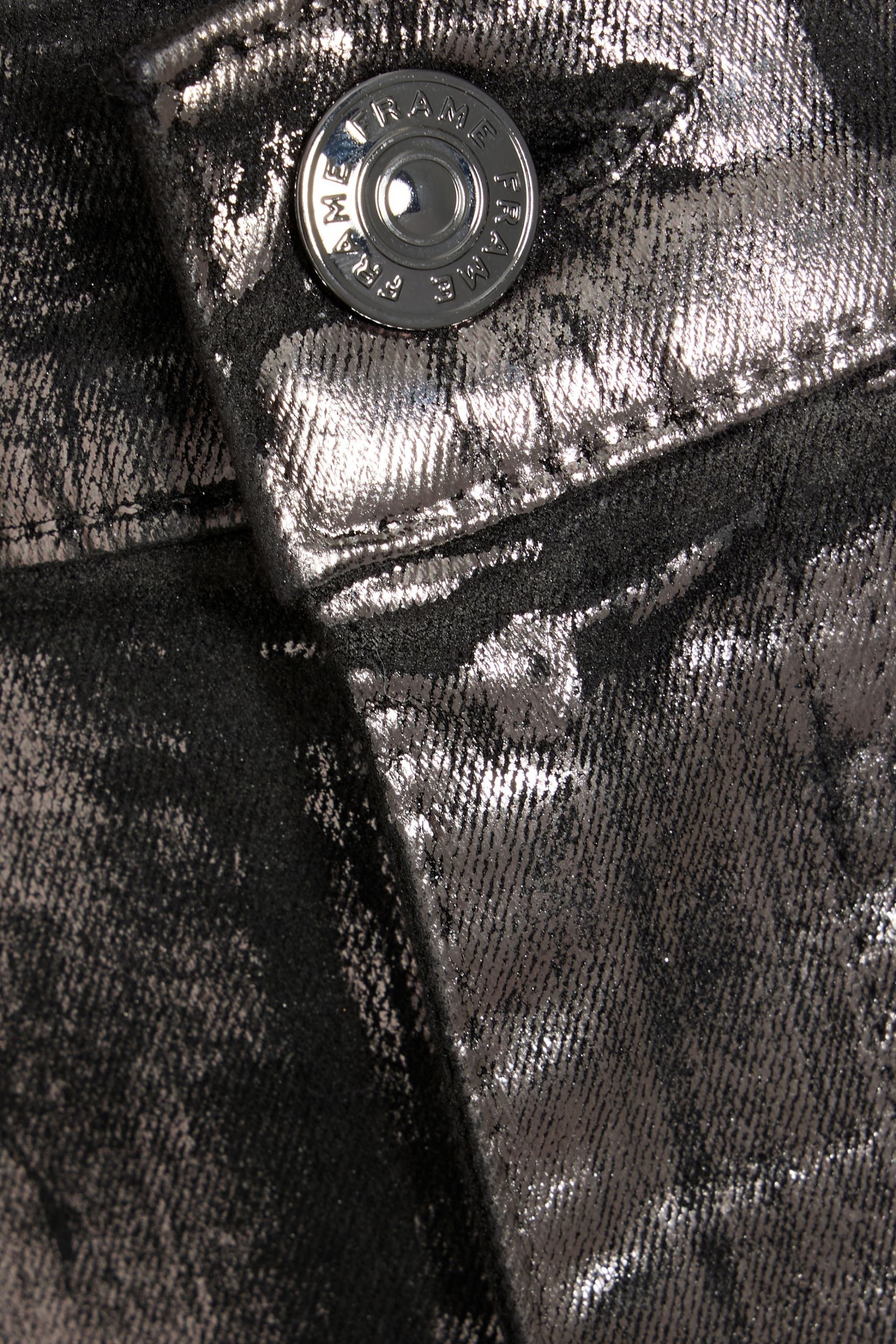 FRAME Le Sleek Straight metallic high-rise straight-leg jeans thumbnail