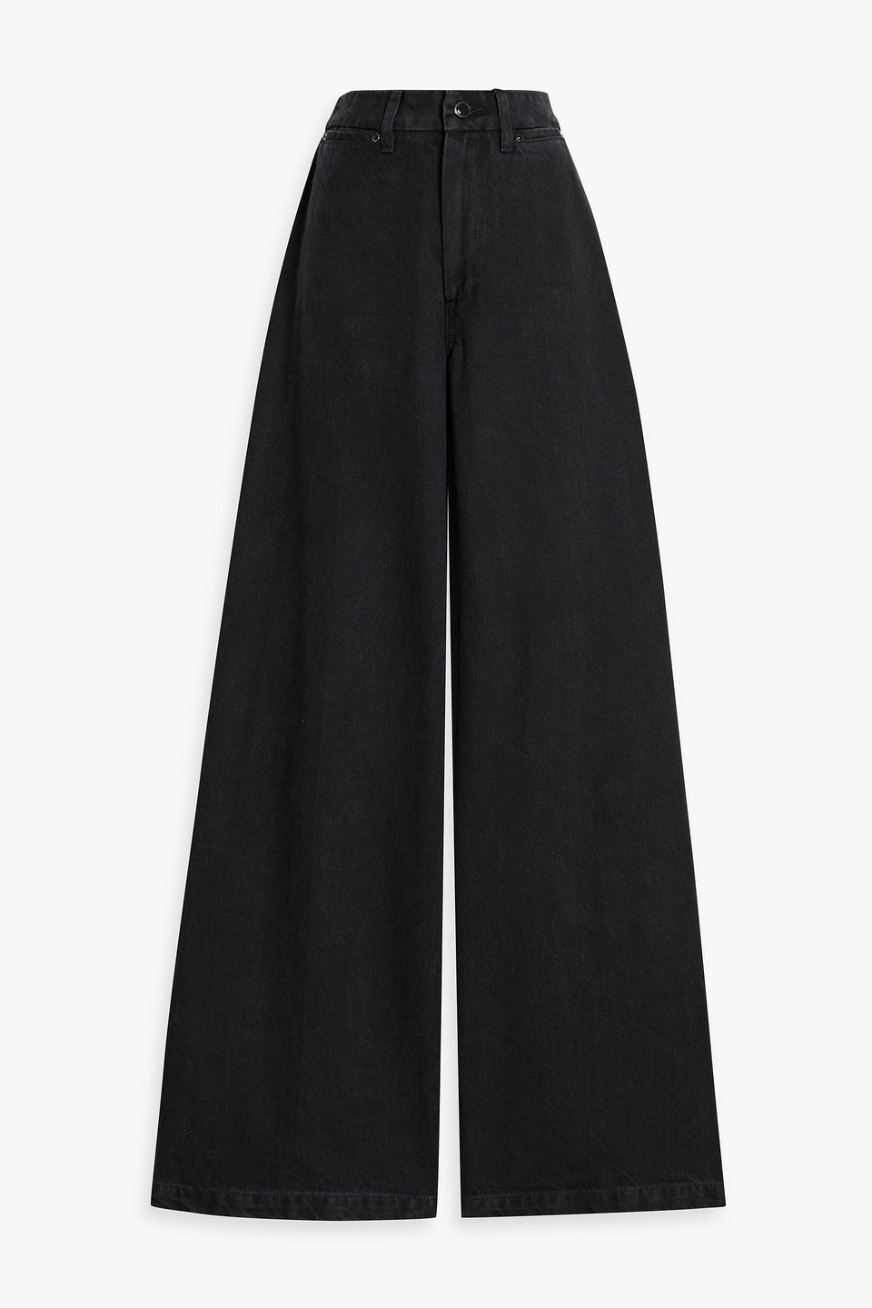 Paige Portia High-rise Wide-leg Jeans In Black