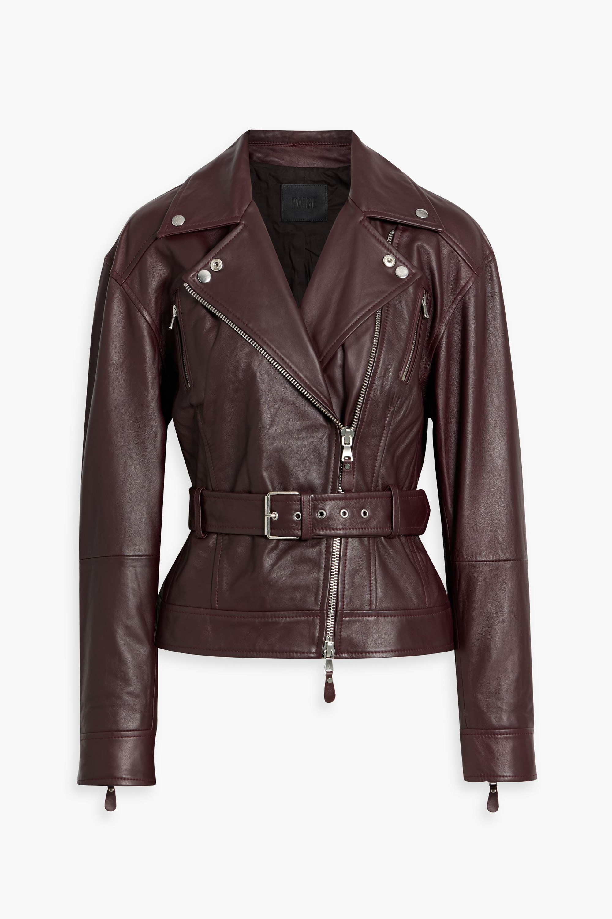 PAIGE - Cento leather biker jacket | Plush