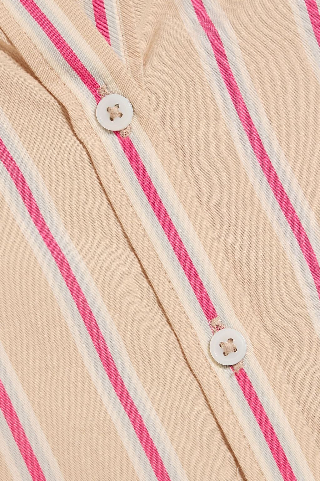 PAIGE Cropped striped cotton shirt