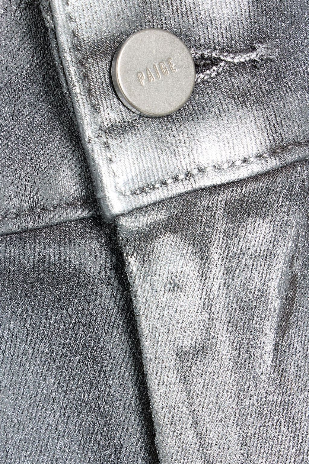 PAIGE Sasha glittered high-rise wide-leg jeans