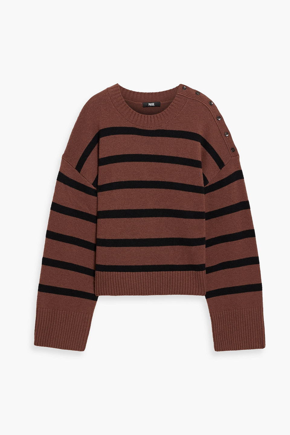 Paige Zofia Striped Intarsia-knit Sweater In Brown