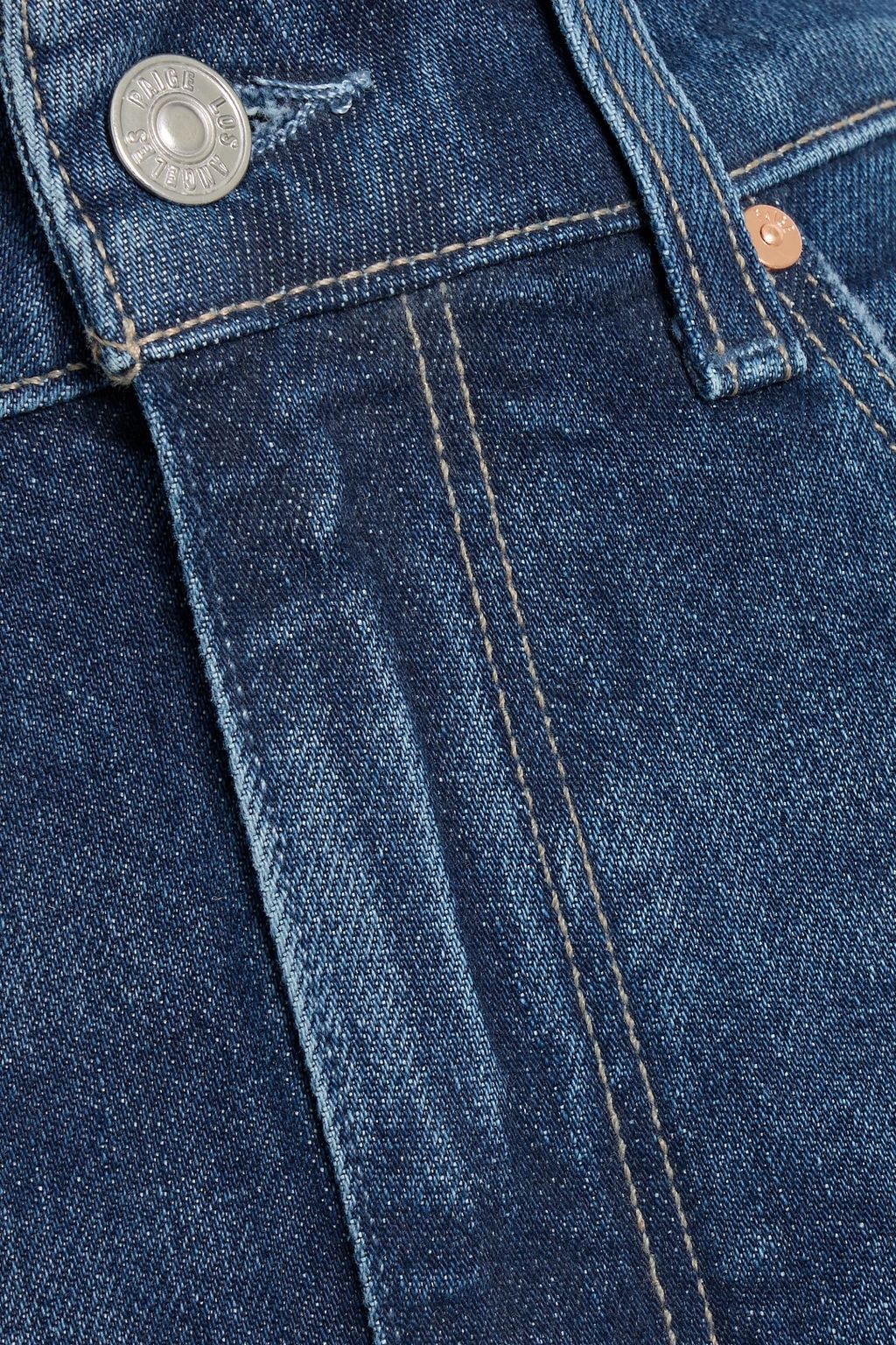 PAIGE Alana cropped distressed high-rise wide-leg jeans