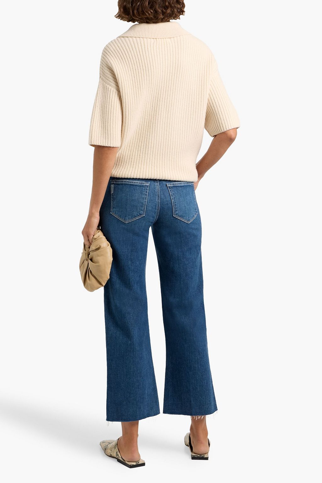 PAIGE Leenah Ankle distressed high-rise wide-leg jeans