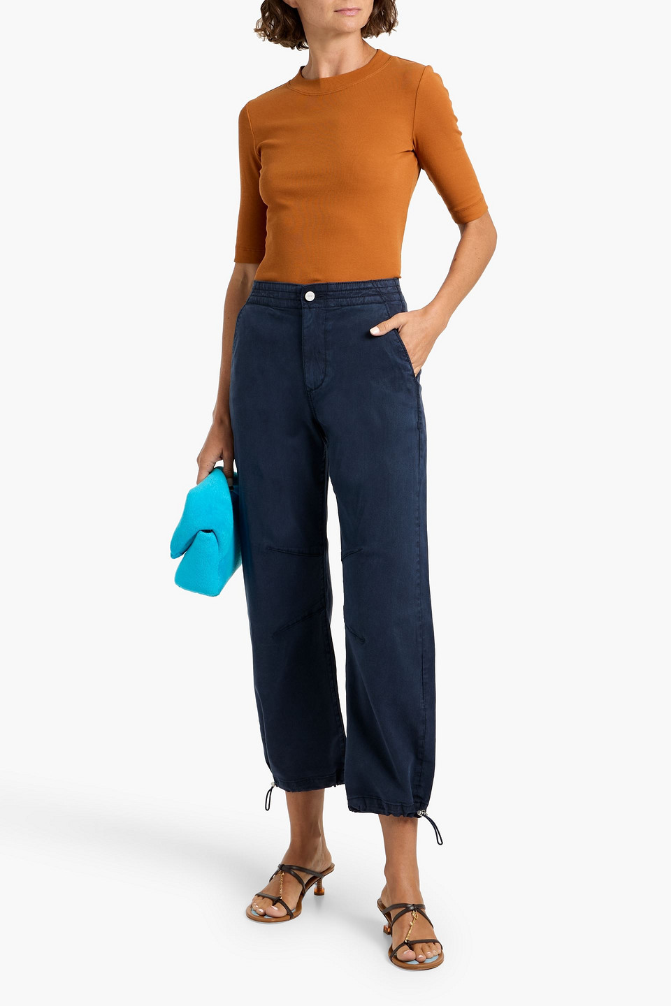 Paige Reid Cropped Lyocell-blend Twill Tapered Pants In Animal Print