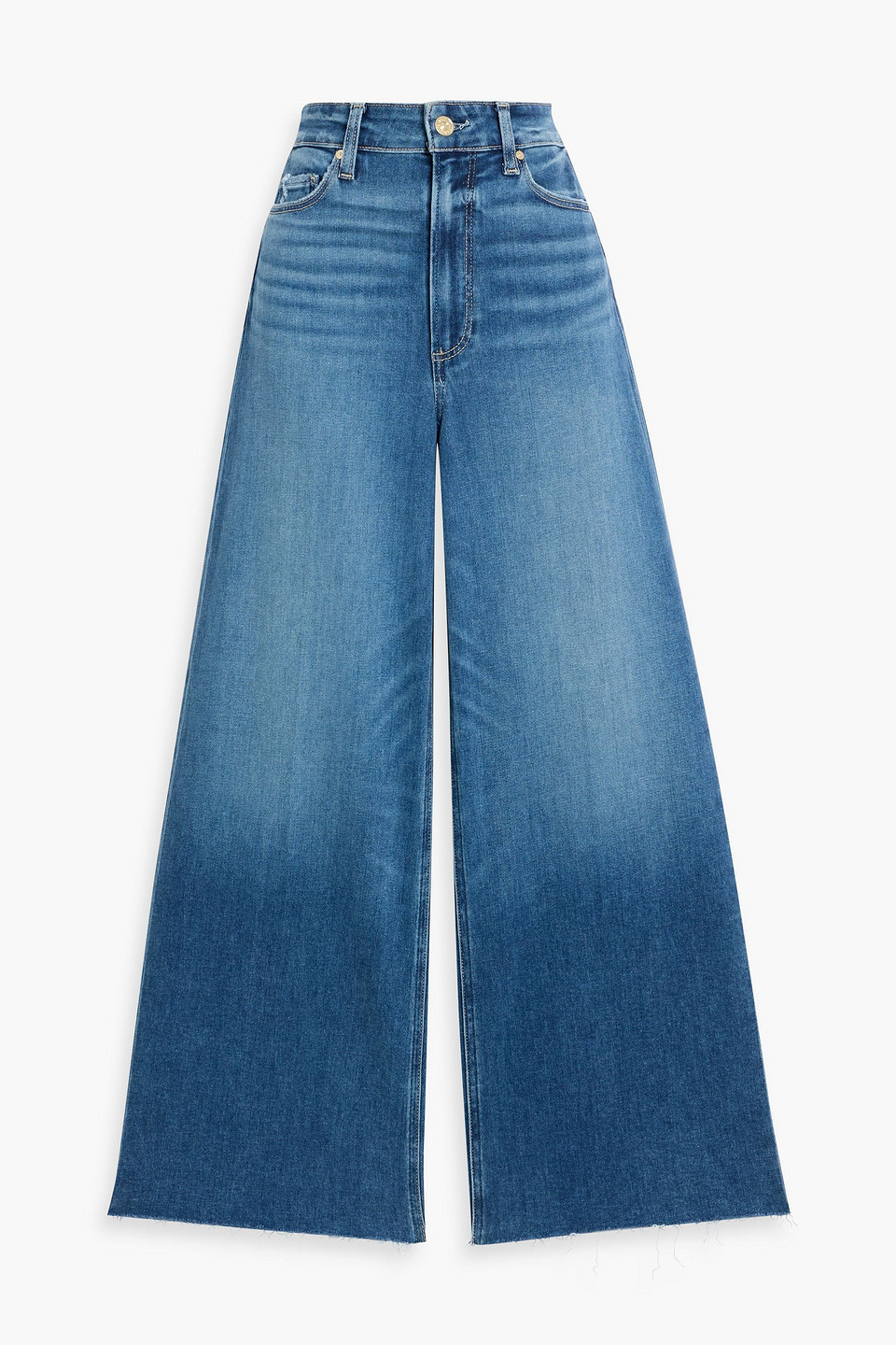 Paige Anessa Cropped High-rise Wide-leg Jeans In Blue
