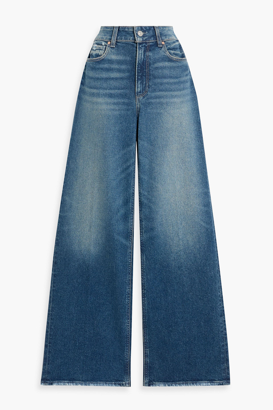 Paige Sasha Faded High-rise Wide-leg Jeans In Blue