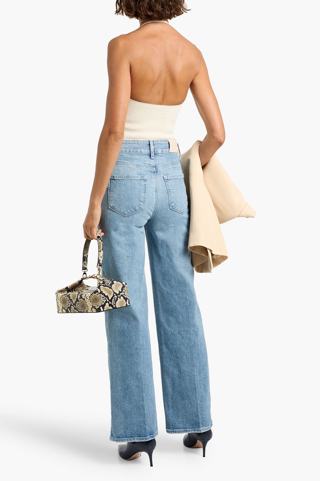 PAIGE Sasha faded high-rise wide-leg jeans