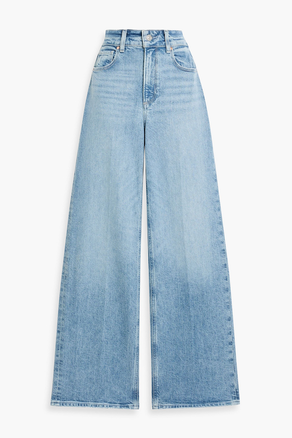 Paige Sasha Faded High-rise Wide-leg Jeans In Blue