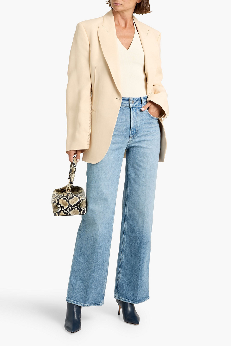 Paige Sasha Faded High-rise Wide-leg Jeans In Blue