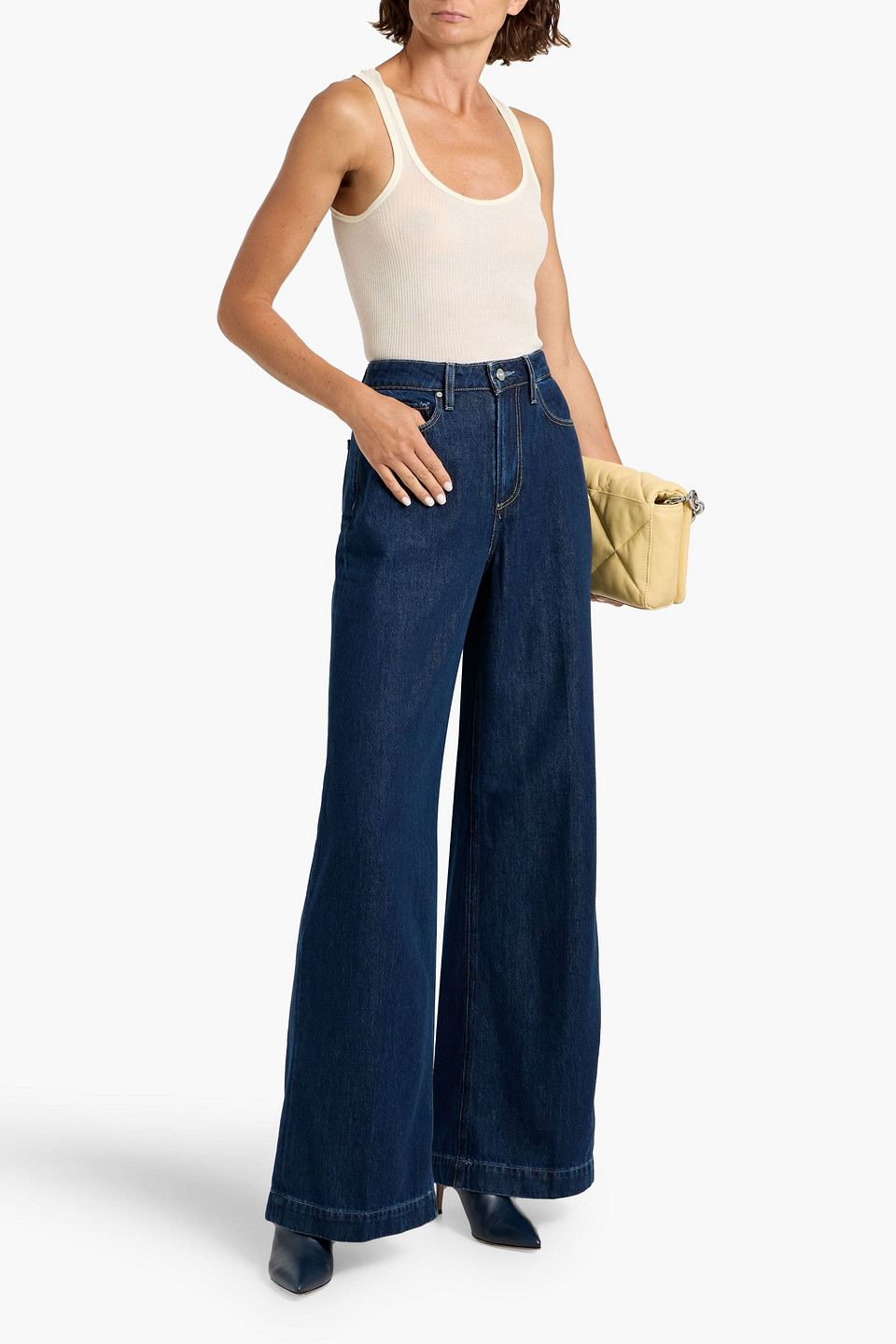 Paige Harper High-rise Wide-leg Jeans In Blue