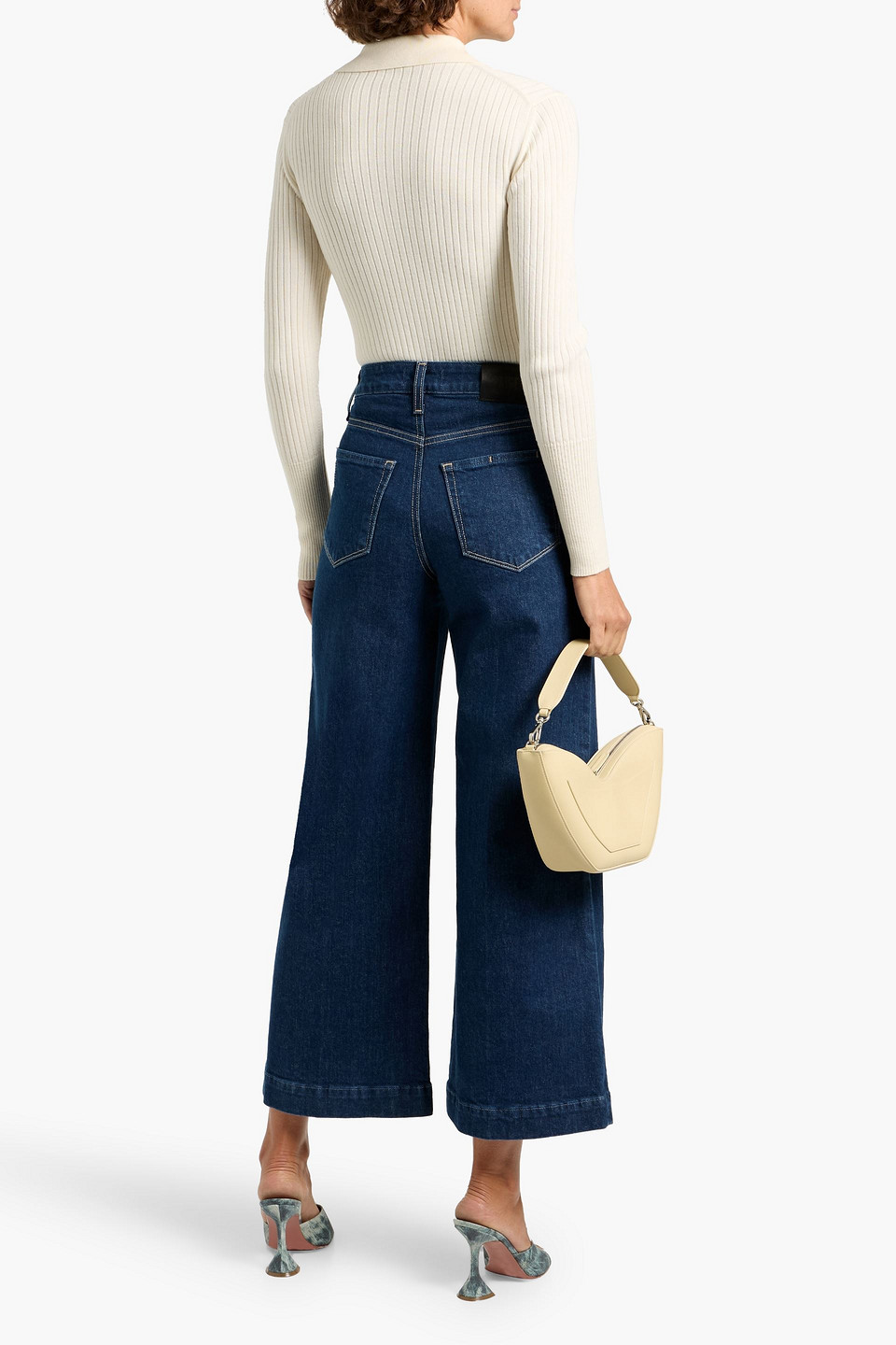 Paige Harper Ankle High-rise Wide-leg Jeans In Blue