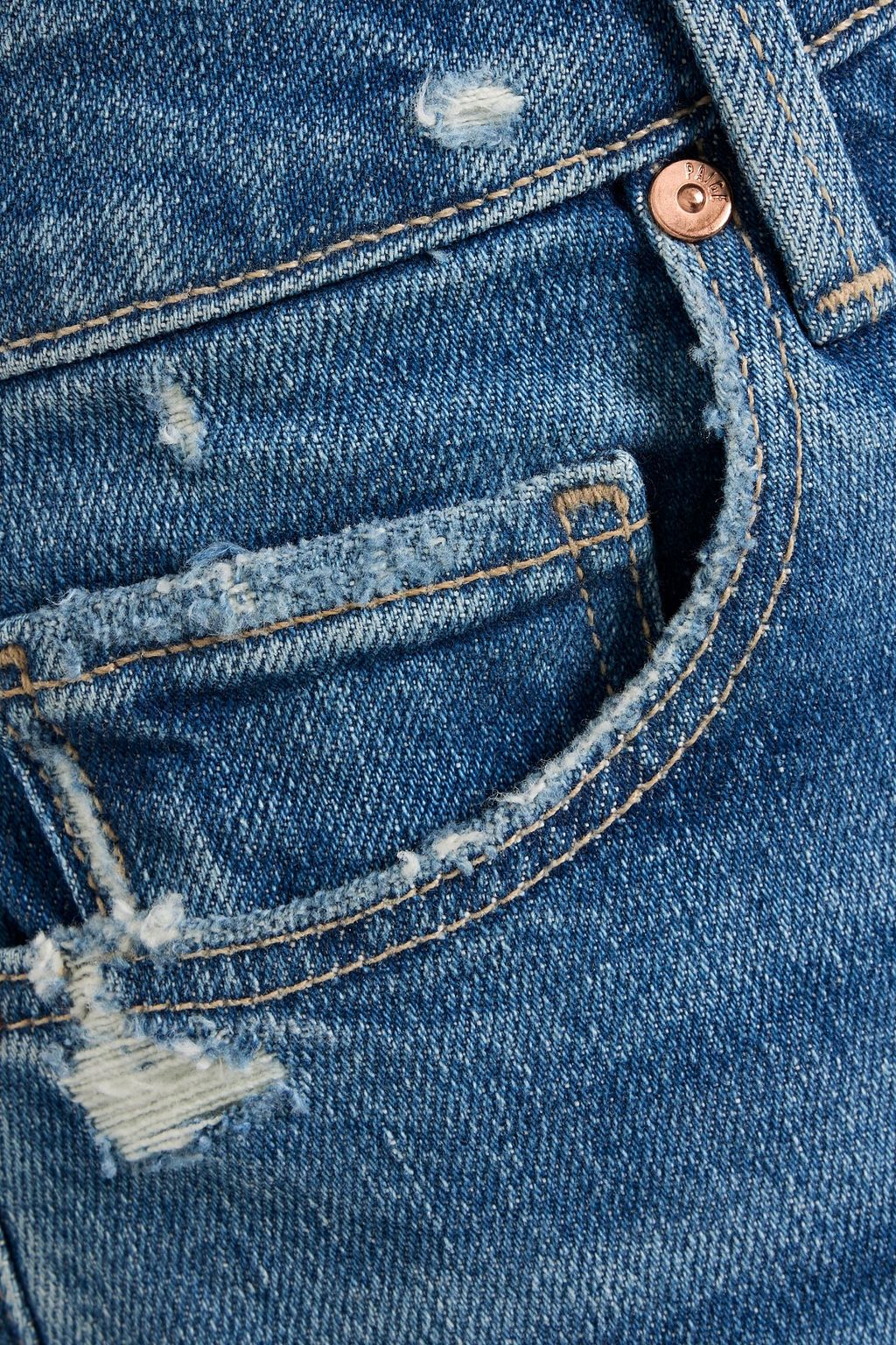 PAIGE Anessa cropped distressed high-rise wide-leg jeans