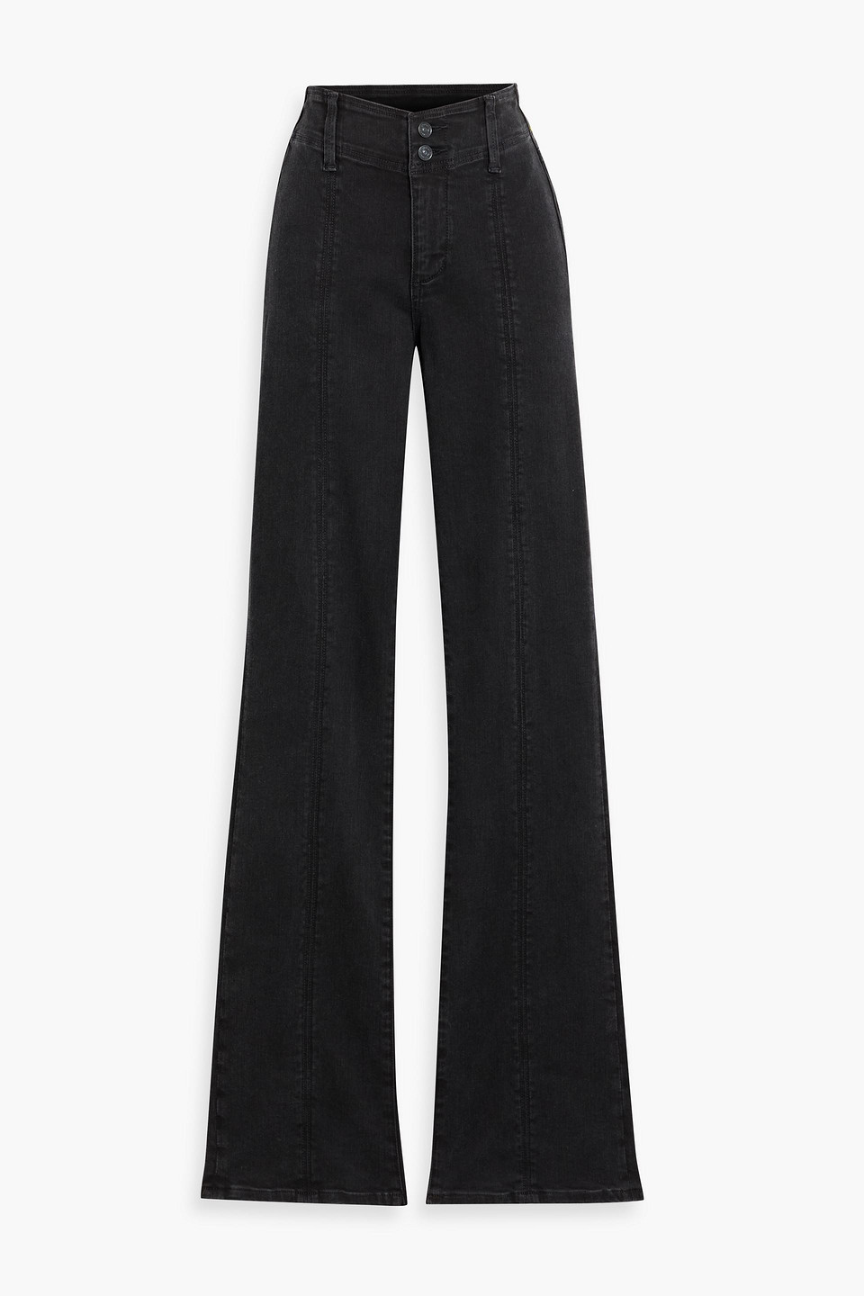 Paige Manhattan High-rise Bootcut Jeans In Black