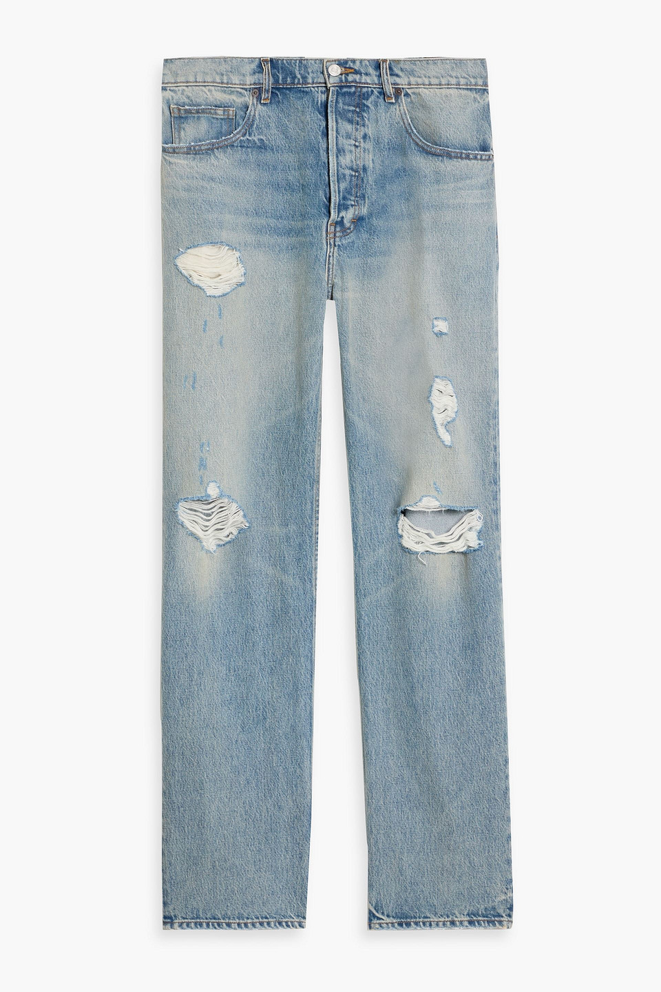 frame - relaxed distressed denim jeans - blue - 34