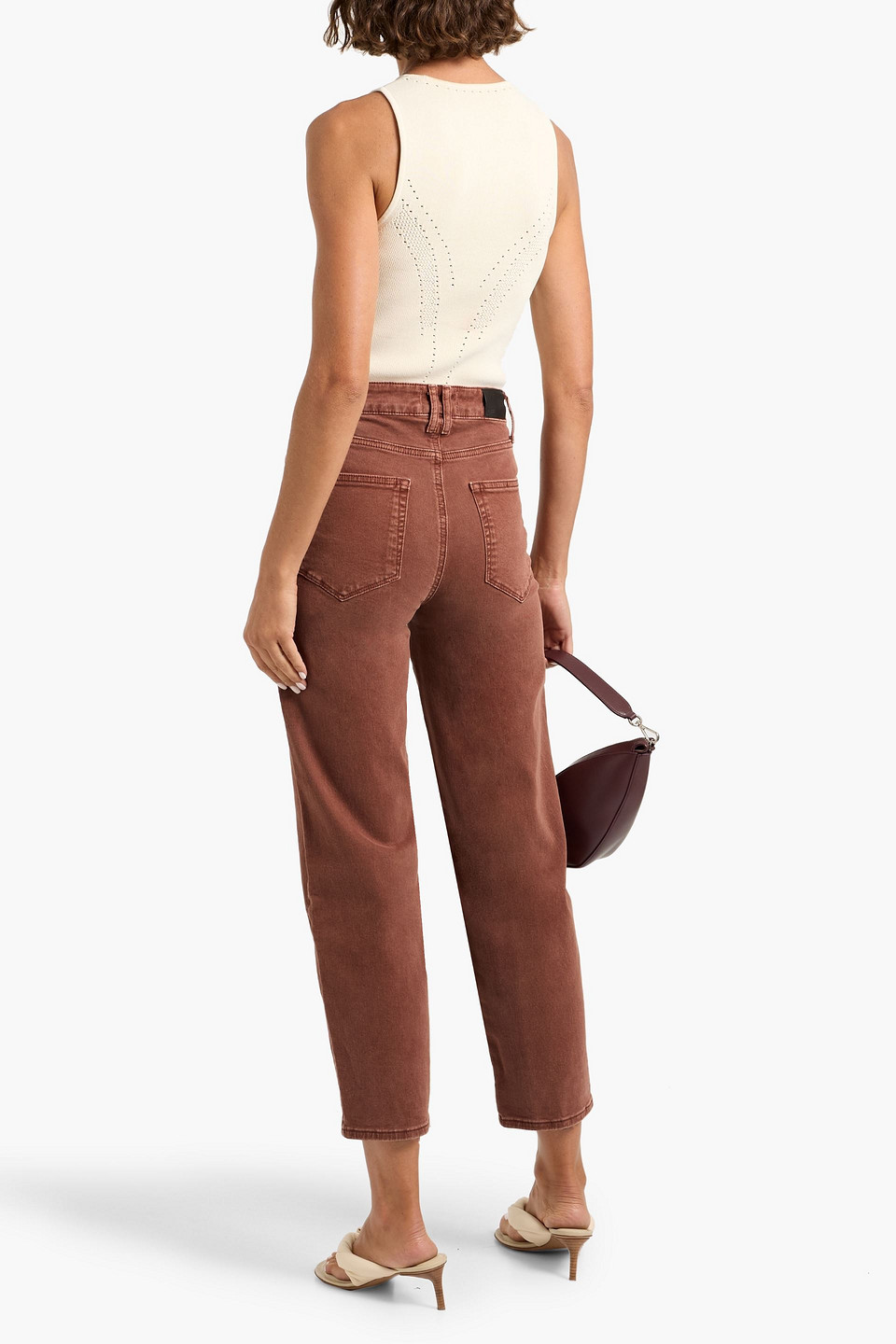 Paige Alexis High-rise Cargo Jeans In Brown