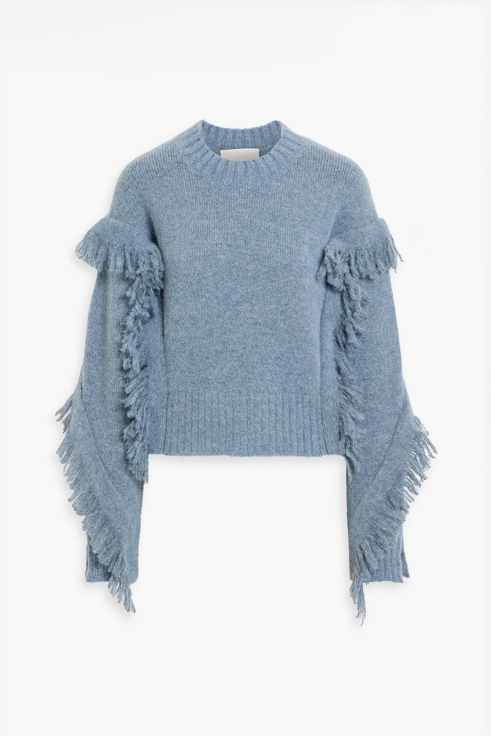 3.1 Phillip Lim Fringed Alpaca-blend Sweater In Blue