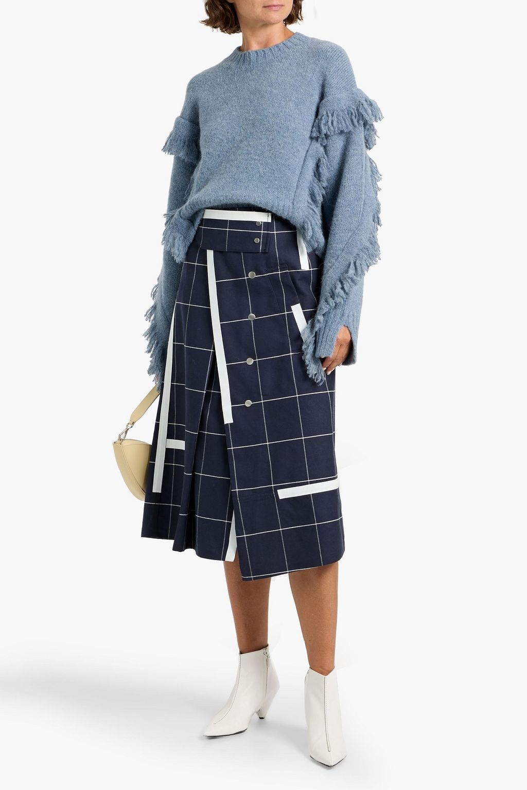 3.1 PHILLIP LIM كنزة رياضية من مزيج صوف الألبكة بشرّابات