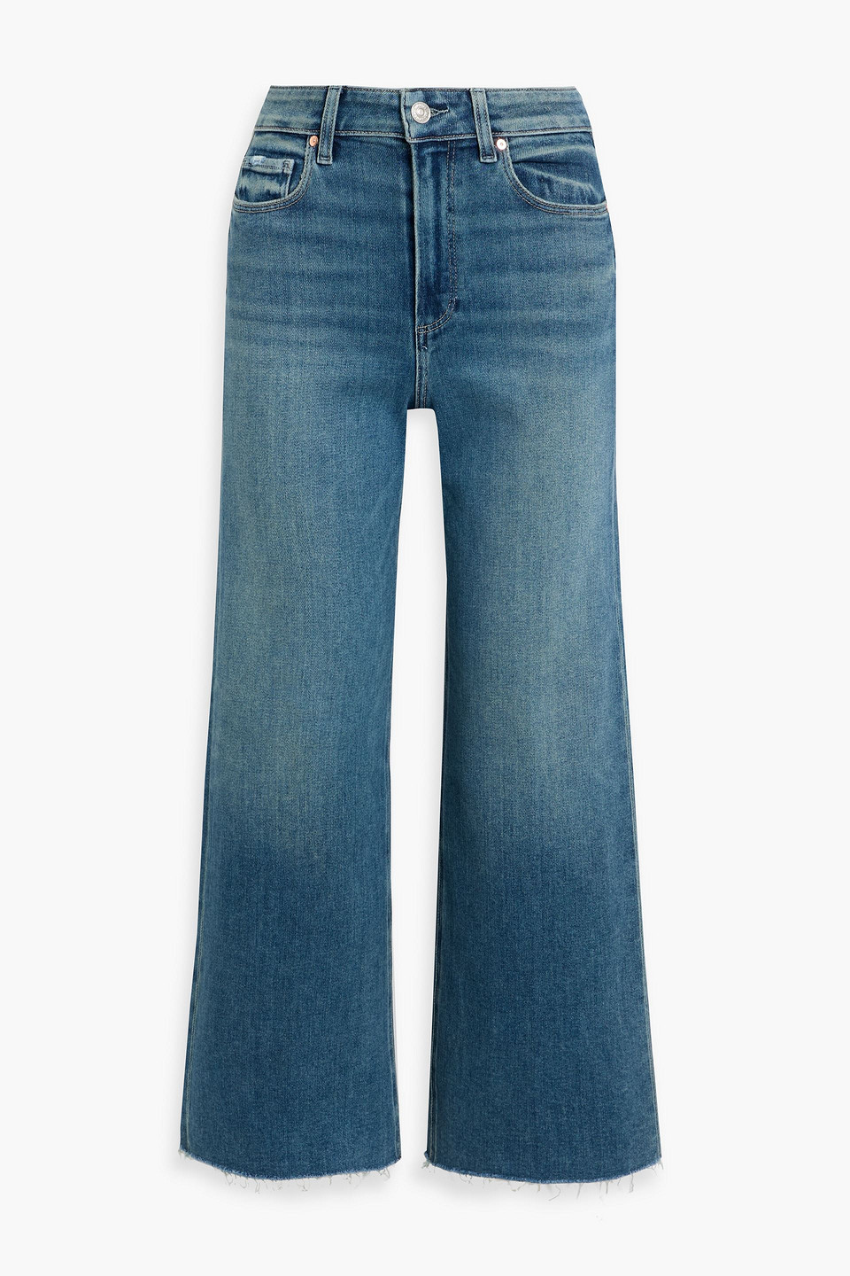 Paige Anessa Cropped High-rise Wide-leg Jeans In Blue