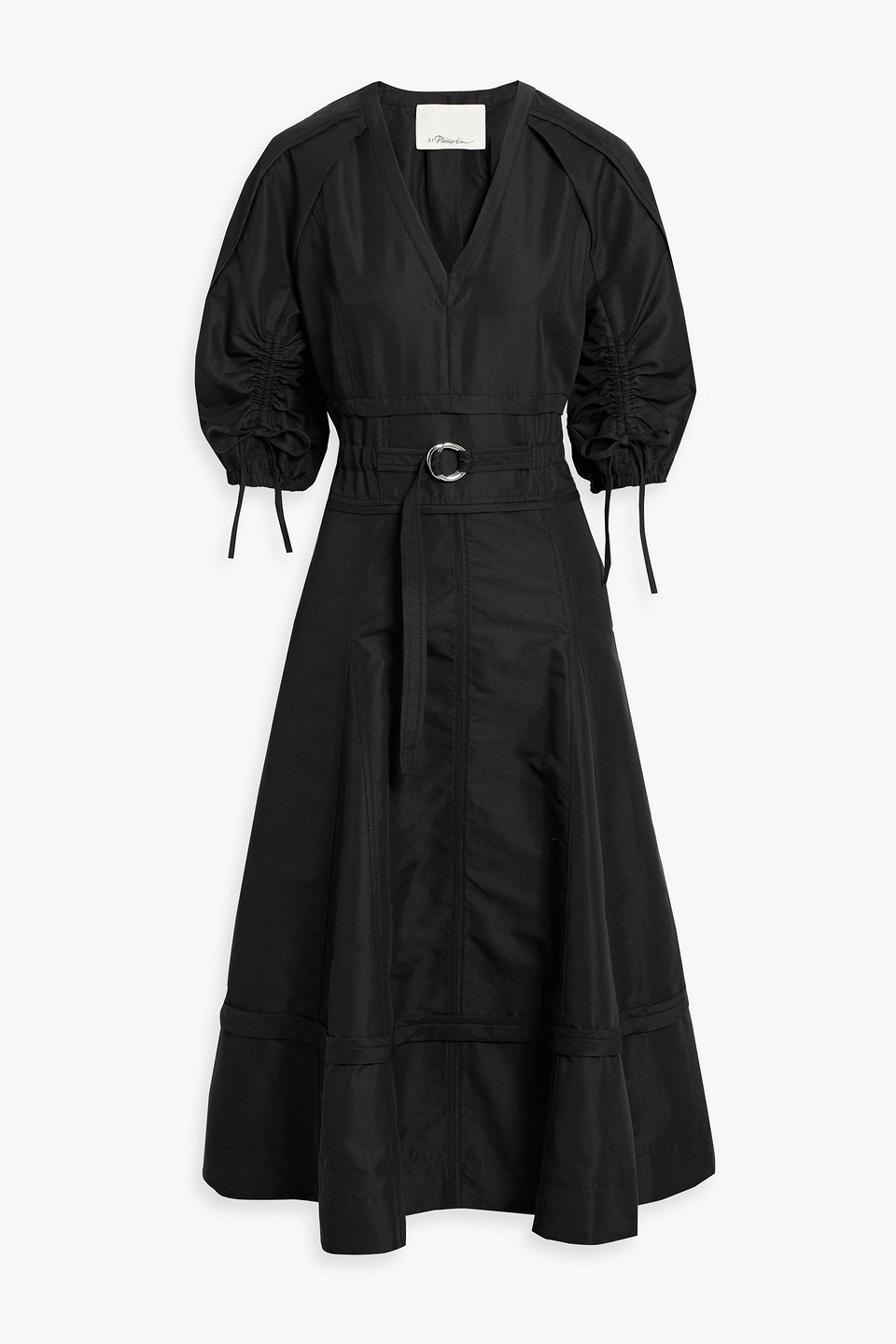 3.1 Phillip Lim Cotton-blend Ottoman Midi Dress In Black